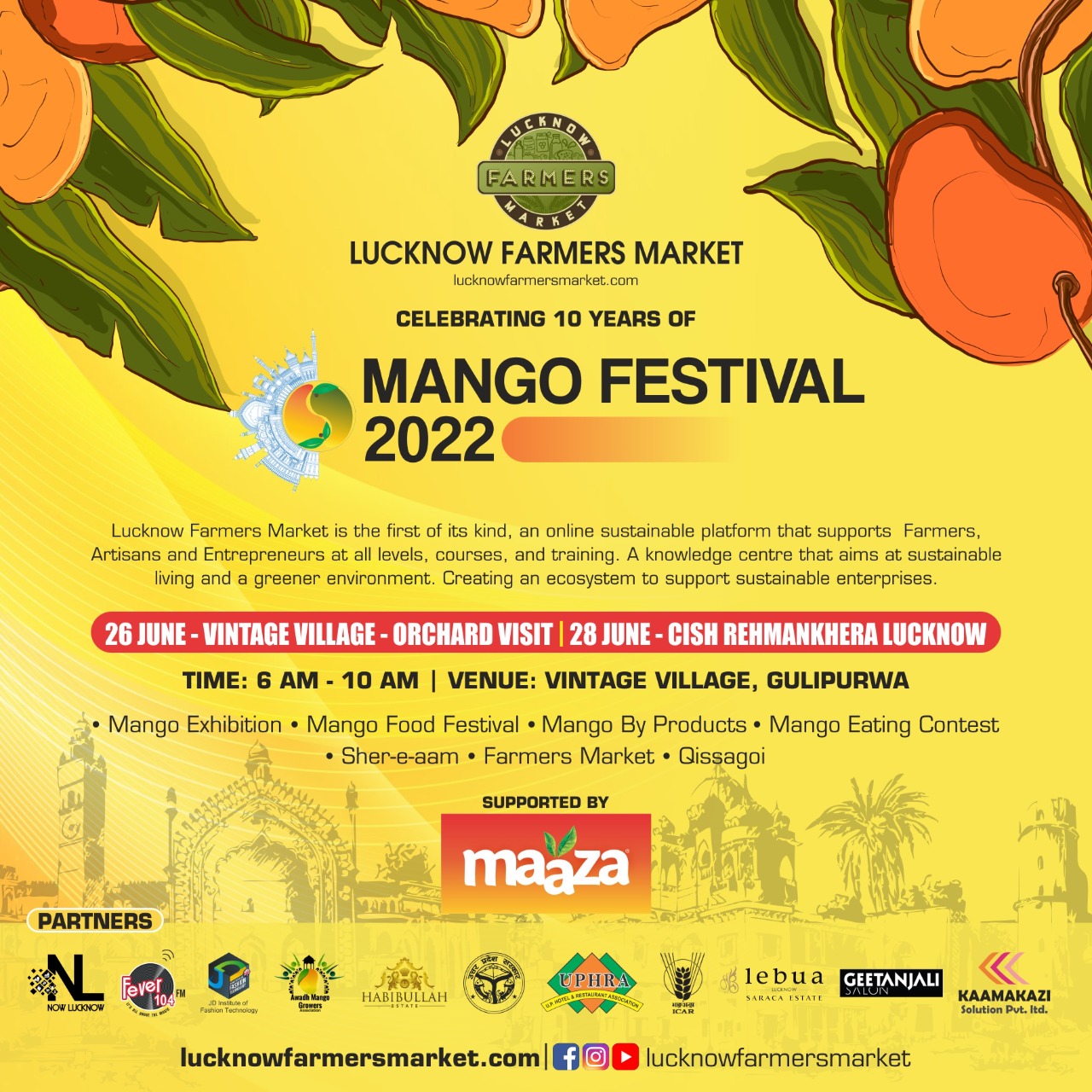 SAVE THE DATE FOR THE LUCKNOW MANGO FESTIVAL SUNDAY, JUNE 26 Now Lucknow